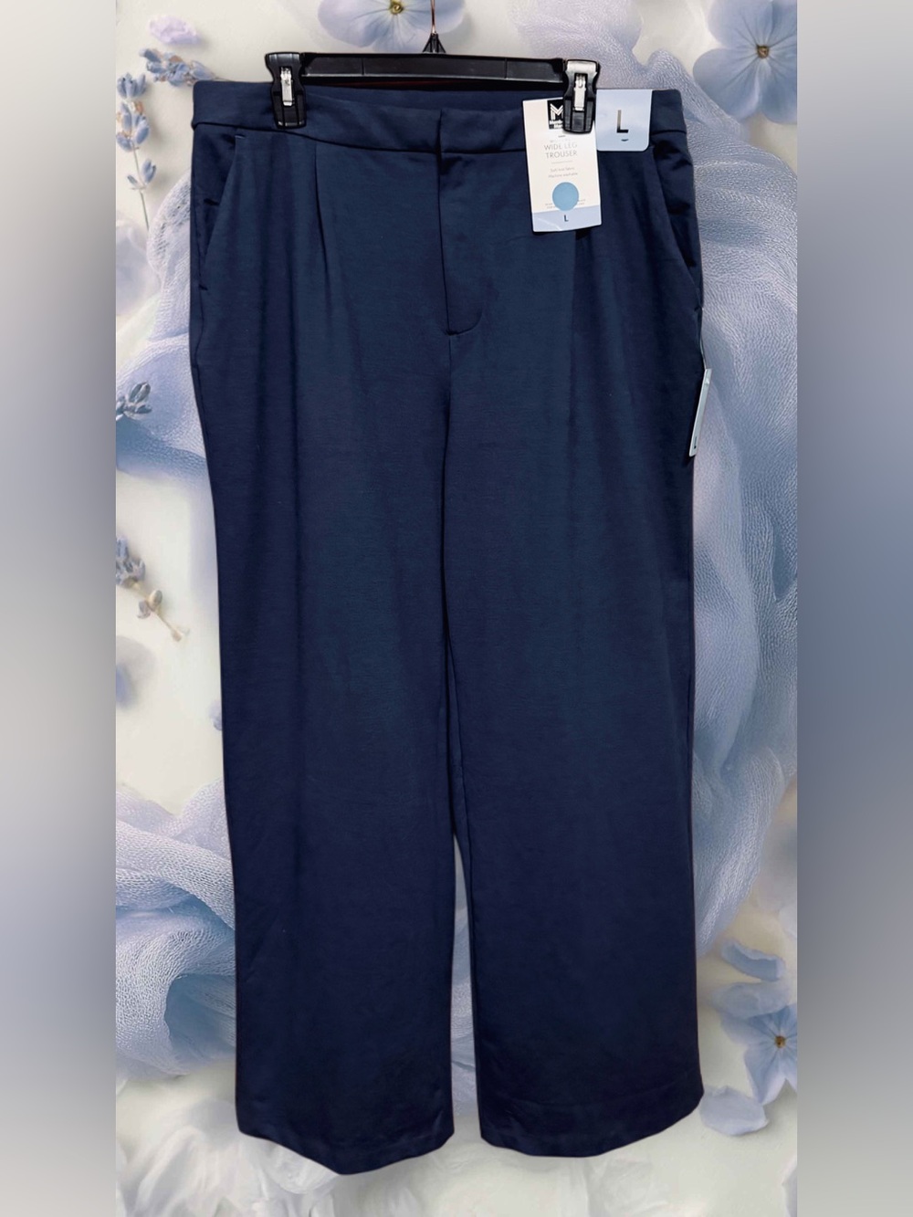 Member's Mark NWT Women’s Wide Leg Trouser in Blue Sz Large